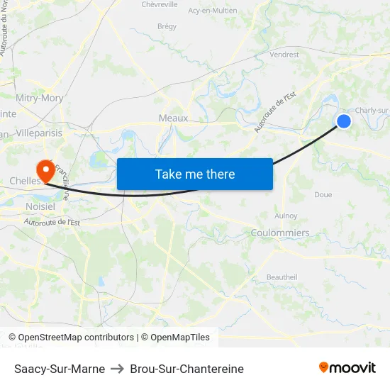 Saacy-Sur-Marne to Brou-Sur-Chantereine map