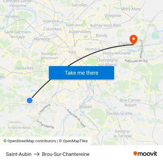 Saint-Aubin to Brou-Sur-Chantereine map