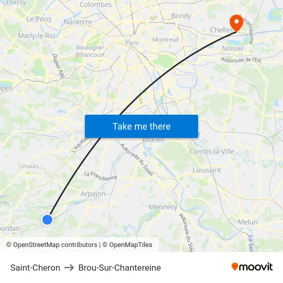 Saint-Cheron to Brou-Sur-Chantereine map