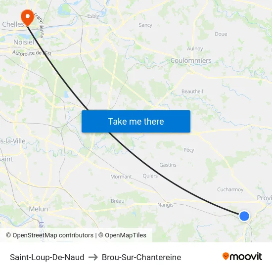 Saint-Loup-De-Naud to Brou-Sur-Chantereine map