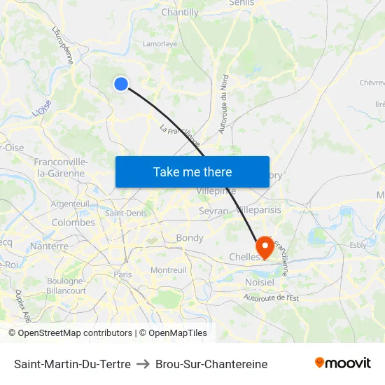 Saint-Martin-Du-Tertre to Brou-Sur-Chantereine map
