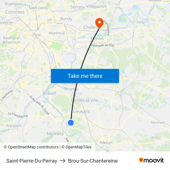 Saint-Pierre-Du-Perray to Brou-Sur-Chantereine map