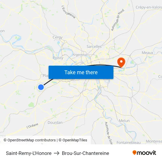 Saint-Remy-L'Honore to Brou-Sur-Chantereine map