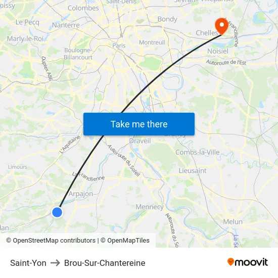 Saint-Yon to Brou-Sur-Chantereine map