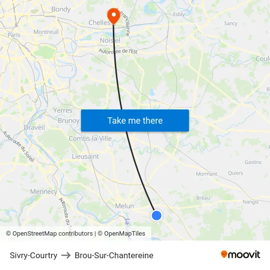 Sivry-Courtry to Brou-Sur-Chantereine map