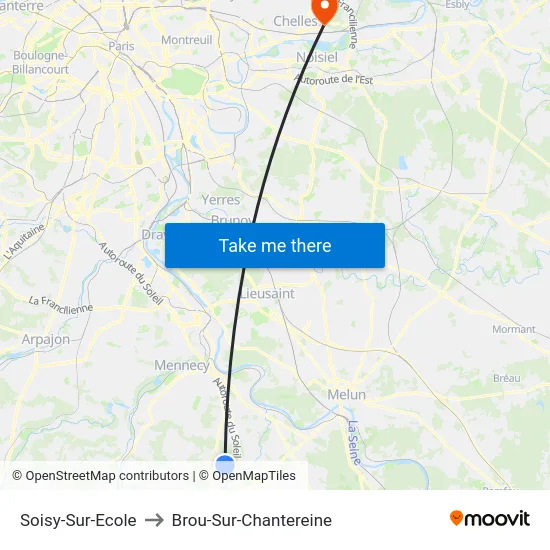 Soisy-Sur-Ecole to Brou-Sur-Chantereine map