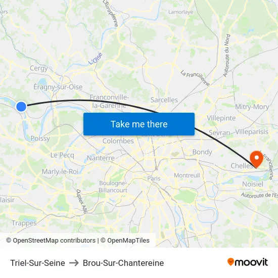 Triel-Sur-Seine to Brou-Sur-Chantereine map