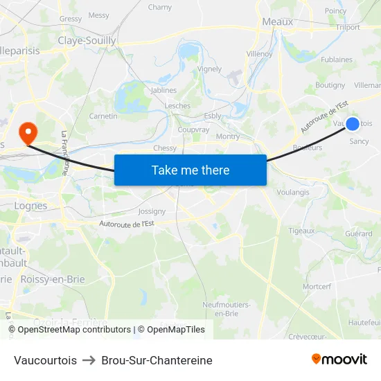 Vaucourtois to Brou-Sur-Chantereine map