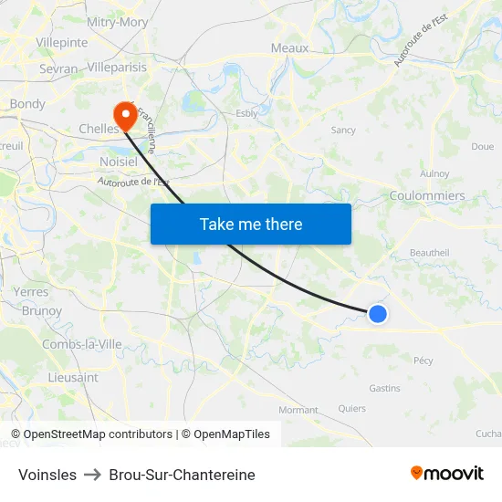 Voinsles to Brou-Sur-Chantereine map