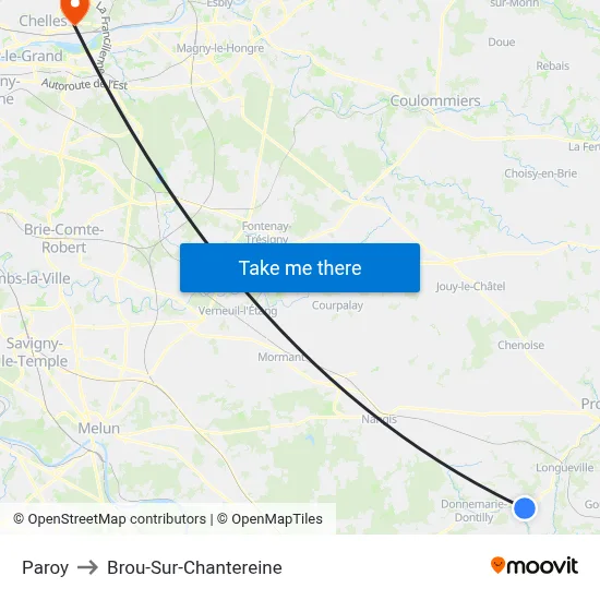 Paroy to Brou-Sur-Chantereine map