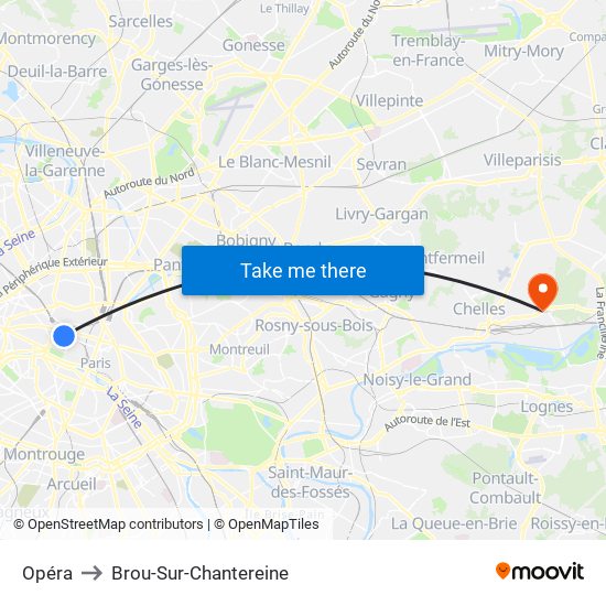 Opéra to Brou-Sur-Chantereine map