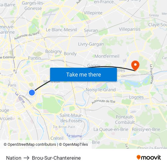 Nation to Brou-Sur-Chantereine map