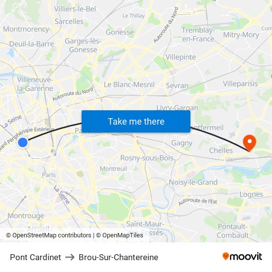 Pont Cardinet to Brou-Sur-Chantereine map