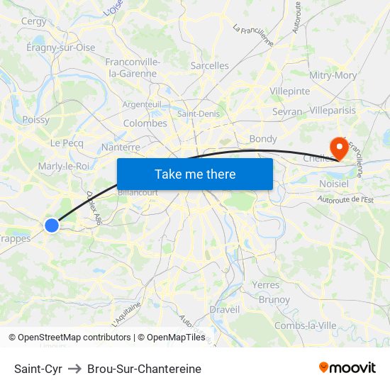 Saint-Cyr to Brou-Sur-Chantereine map