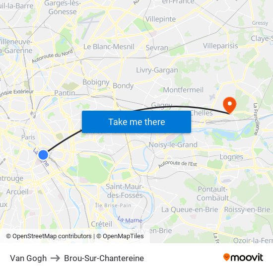 Van Gogh to Brou-Sur-Chantereine map