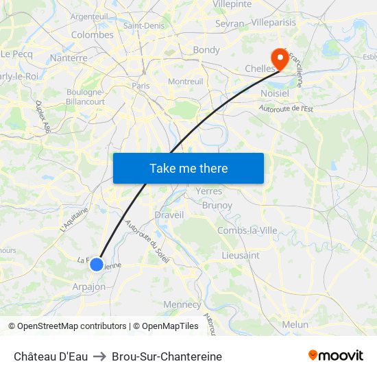 Château D'Eau to Brou-Sur-Chantereine map