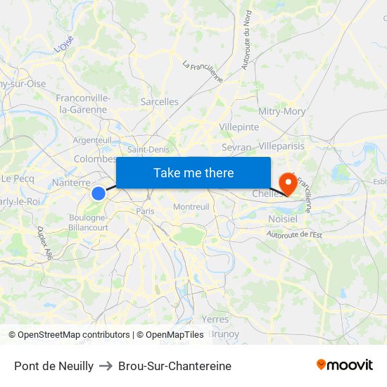 Pont de Neuilly to Brou-Sur-Chantereine map