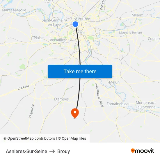 Asnieres-Sur-Seine to Brouy map