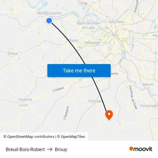 Breuil-Bois-Robert to Brouy map