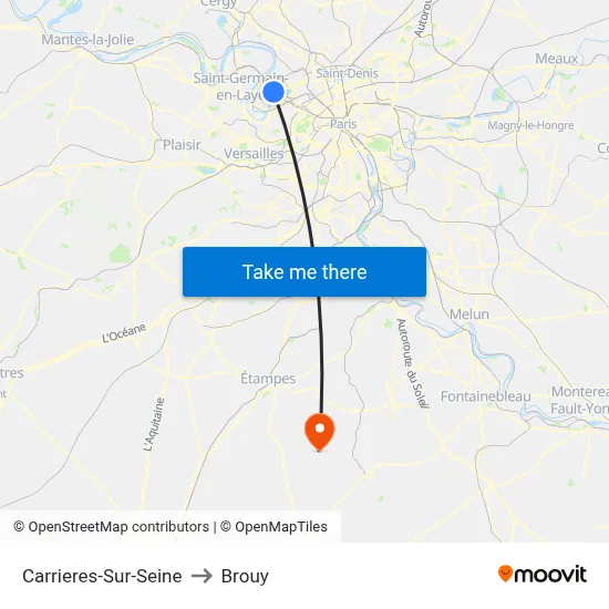 Carrieres-Sur-Seine to Brouy map
