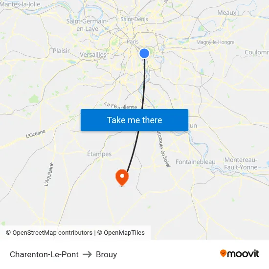 Charenton-Le-Pont to Brouy map