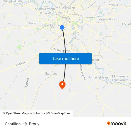 Chatillon to Brouy map