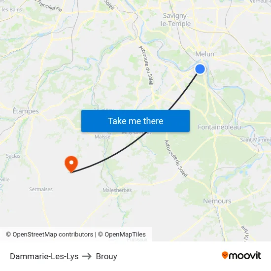 Dammarie-Les-Lys to Brouy map