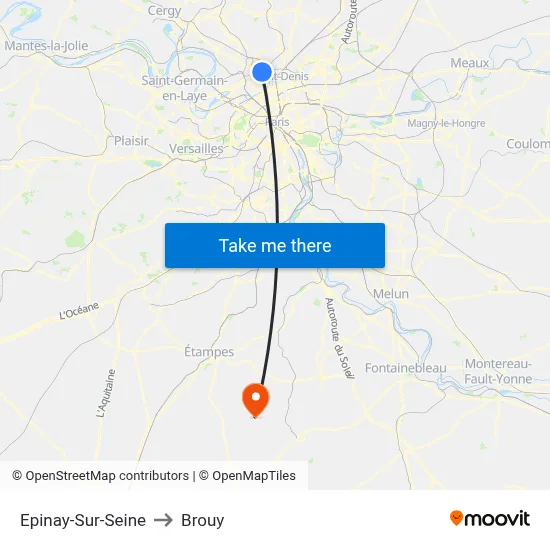 Epinay-Sur-Seine to Brouy map