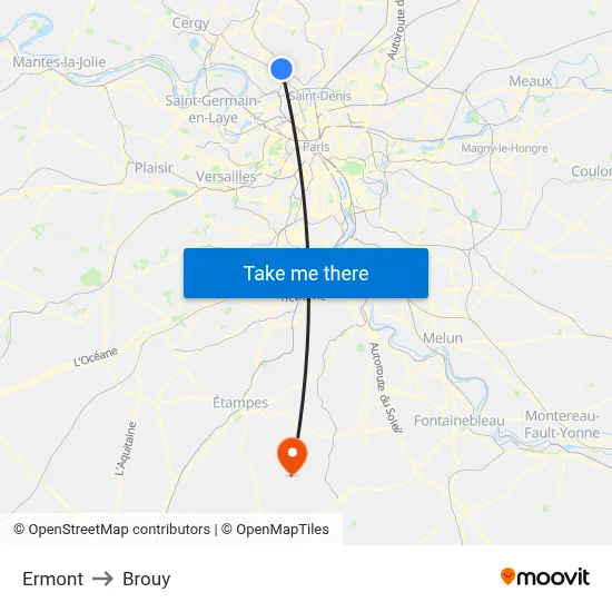 Ermont to Brouy map