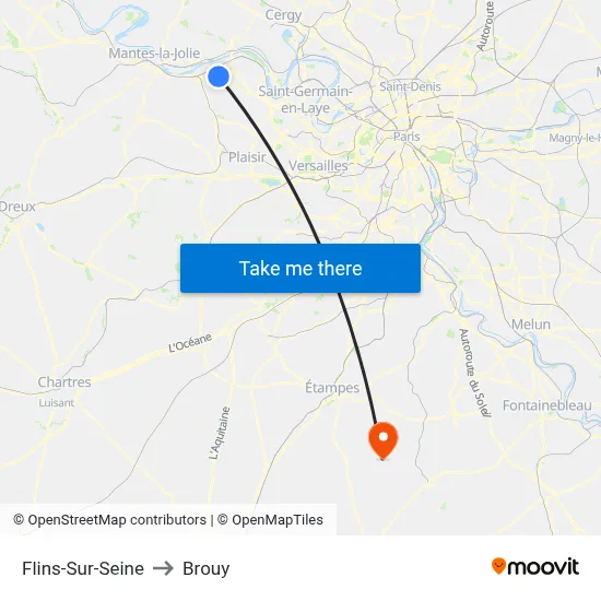 Flins-Sur-Seine to Brouy map