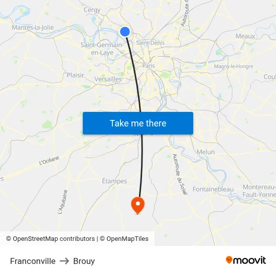 Franconville to Brouy map