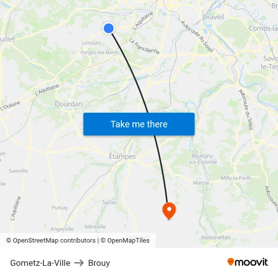 Gometz-La-Ville to Brouy map