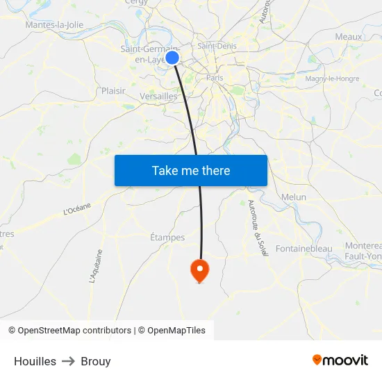 Houilles to Brouy map