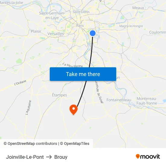 Joinville-Le-Pont to Brouy map
