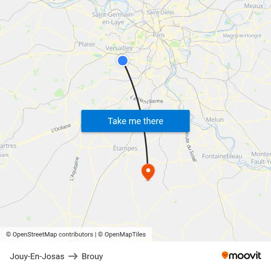 Jouy-En-Josas to Brouy map