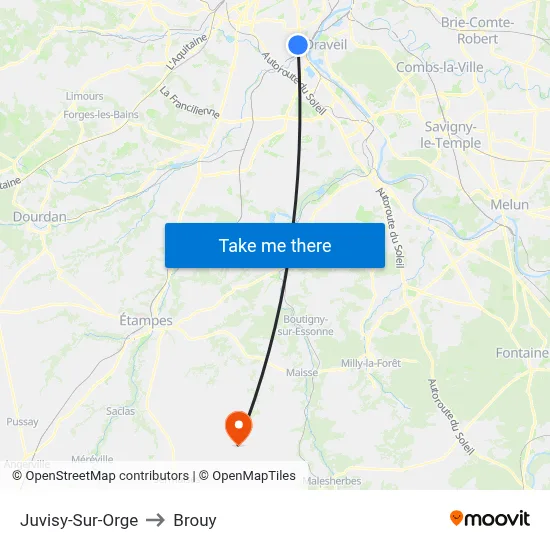 Juvisy-Sur-Orge to Brouy map