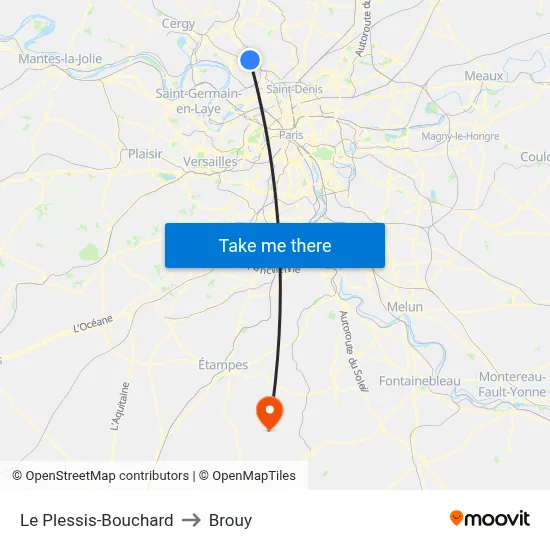Le Plessis-Bouchard to Brouy map