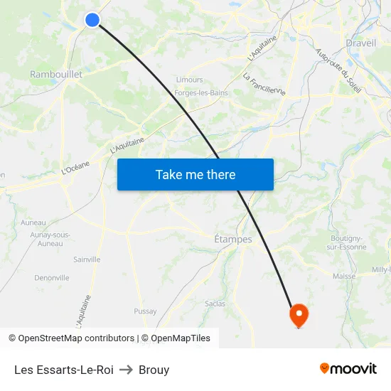 Les Essarts-Le-Roi to Brouy map