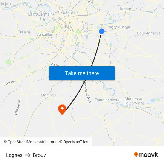 Lognes to Brouy map