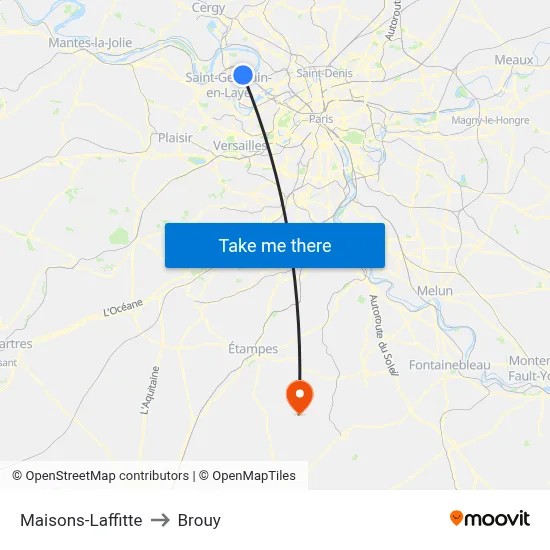 Maisons-Laffitte to Brouy map