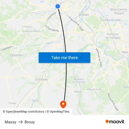 Massy to Brouy map