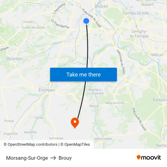 Morsang-Sur-Orge to Brouy map