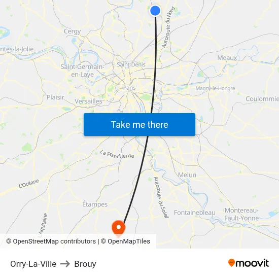 Orry-La-Ville to Brouy map