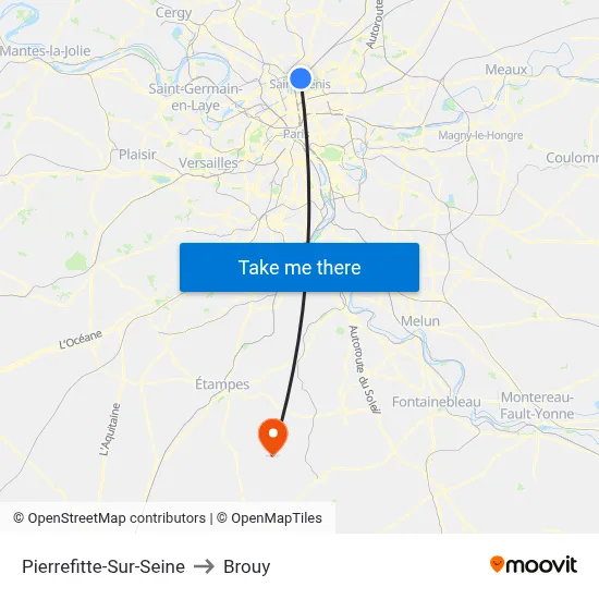 Pierrefitte-Sur-Seine to Brouy map