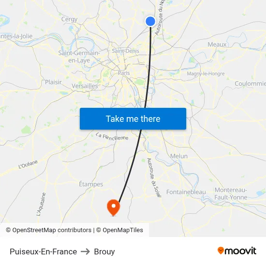 Puiseux-En-France to Brouy map