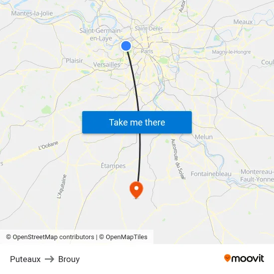 Puteaux to Brouy map