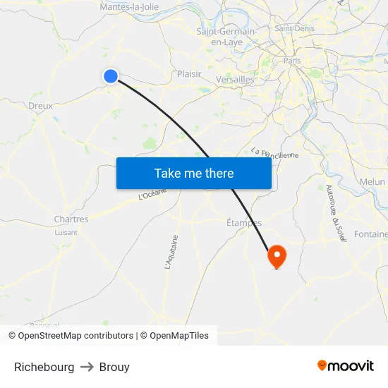 Richebourg to Brouy map