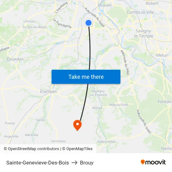 Sainte-Genevieve-Des-Bois to Brouy map