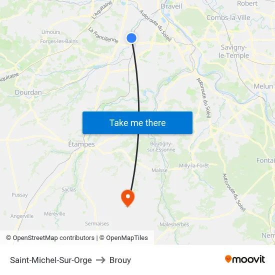 Saint-Michel-Sur-Orge to Brouy map