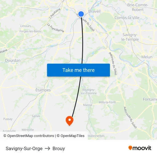 Savigny-Sur-Orge to Brouy map